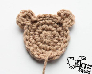 Free Bear applique hat crochet pattern