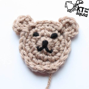 Free Bear applique hat crochet pattern