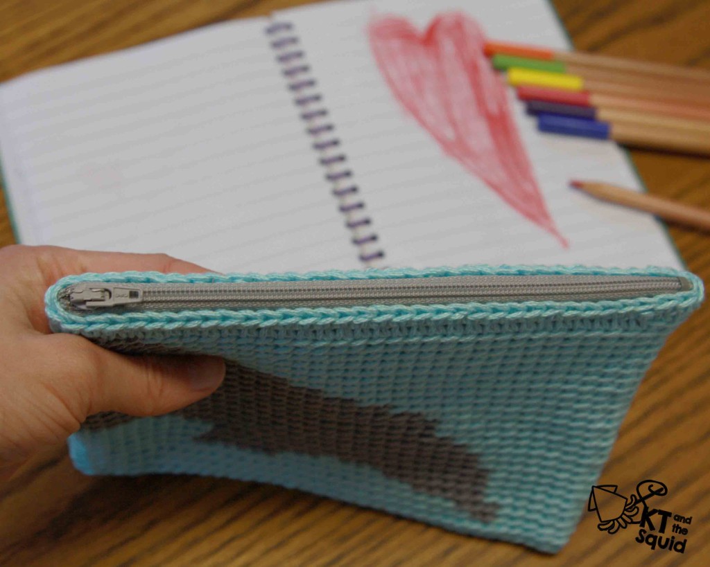 Dolphin Pencil Case Free Crochet Pattern by KT and the Squid