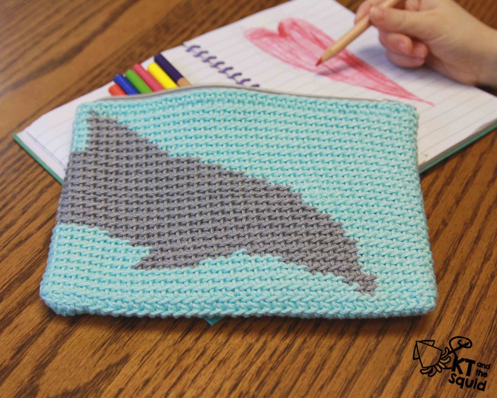 Dolphin Pencil Case Free Crochet Pattern by KT and the Squid