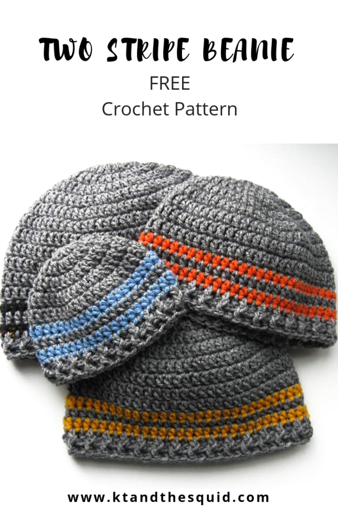 Two Stripe Beanie Free Crochet Pattern 