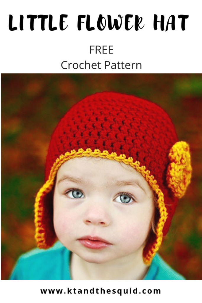 Free Crochet Hat Pattern: Little Flower Ear Flap Hat 