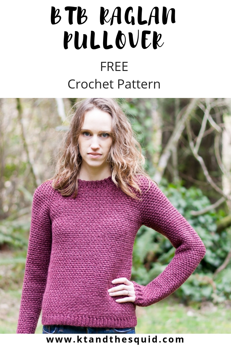 BTB Raglan Pullover Free Crochet Pattern