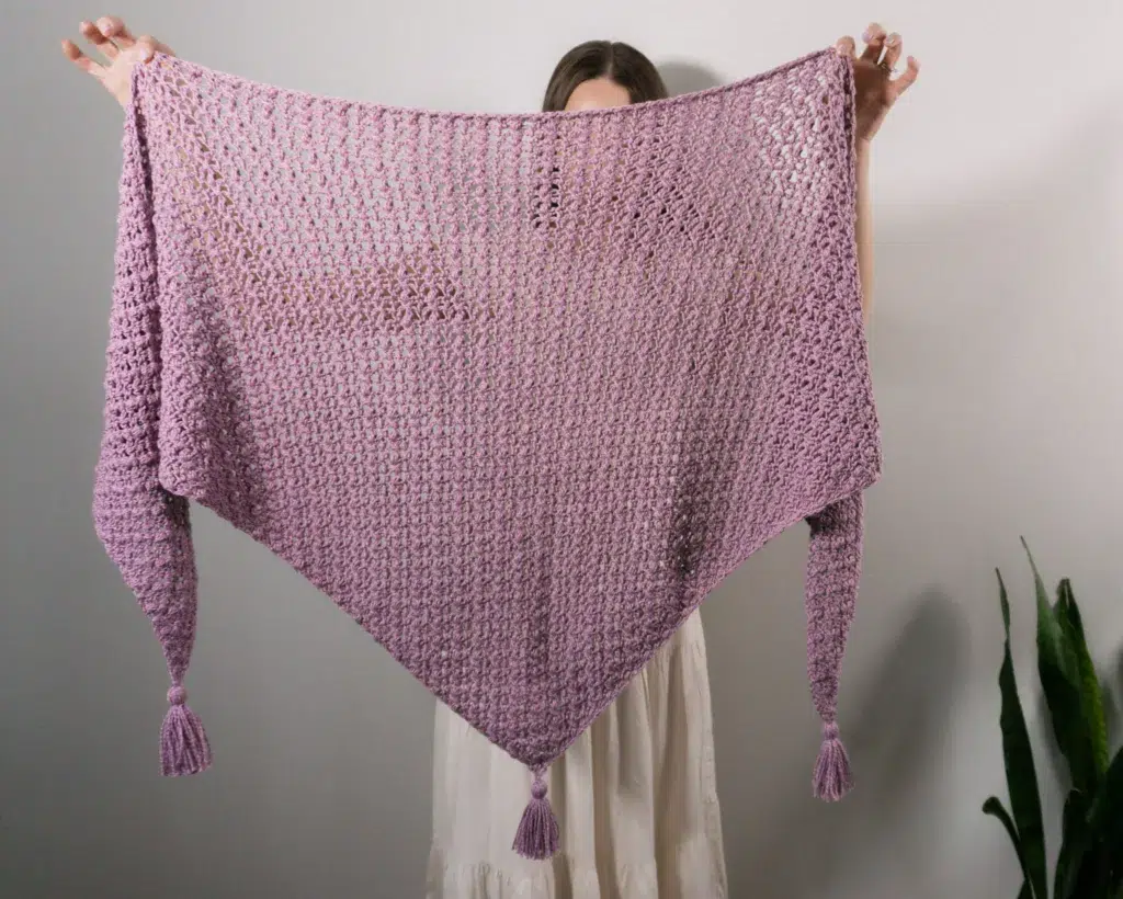 Free Triangle Shawl Crochet Pattern - Hikari Shawl